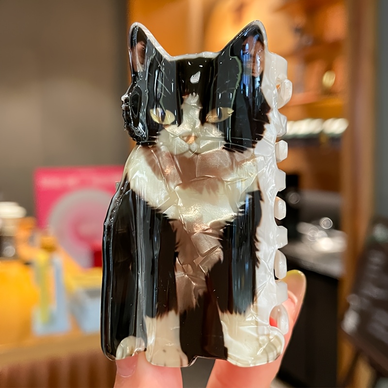 TEMU 1 pieza Pinza rascadora versátil para gatos, pinza rascadora estampada en acrílico, accesorio para el pelo de gato, adecuada para uso diario,