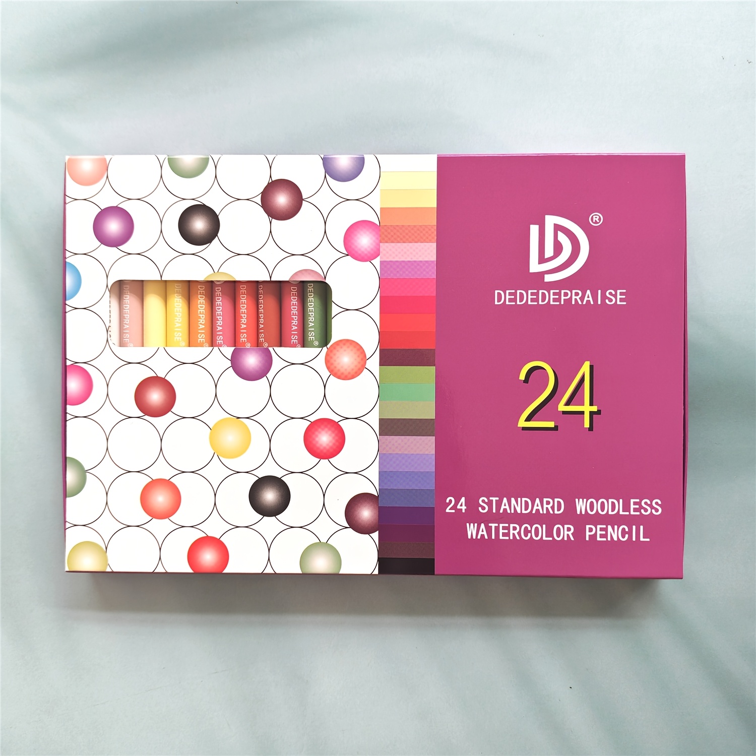 TEMU Dededepraise Standard Color Watercolor Pencils - Set Of 24, -grade, Water-soluble, Pre-, Easy Blending, Rich Pigments
