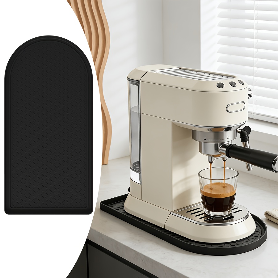 Image of Silicone Coffee Bar Mat | Heat-resistant, Non-slip, Leak-proof | 15.8 Inches X 8 Inches | Protective Mat Suitable For Coffee Makers And Espresso Machines