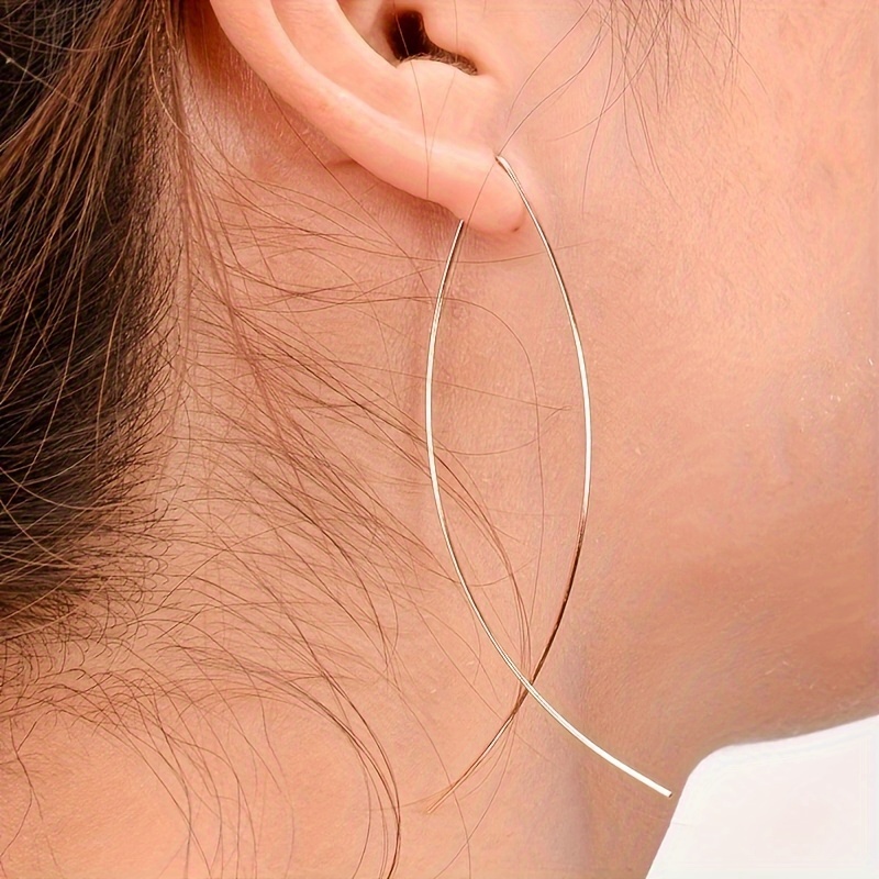 

Boucles d'Oreilles en de Cercle Creux, Bijoux en Fer Style Punk Vintage, Ornements d'Oreilles de Fête pour Femmes