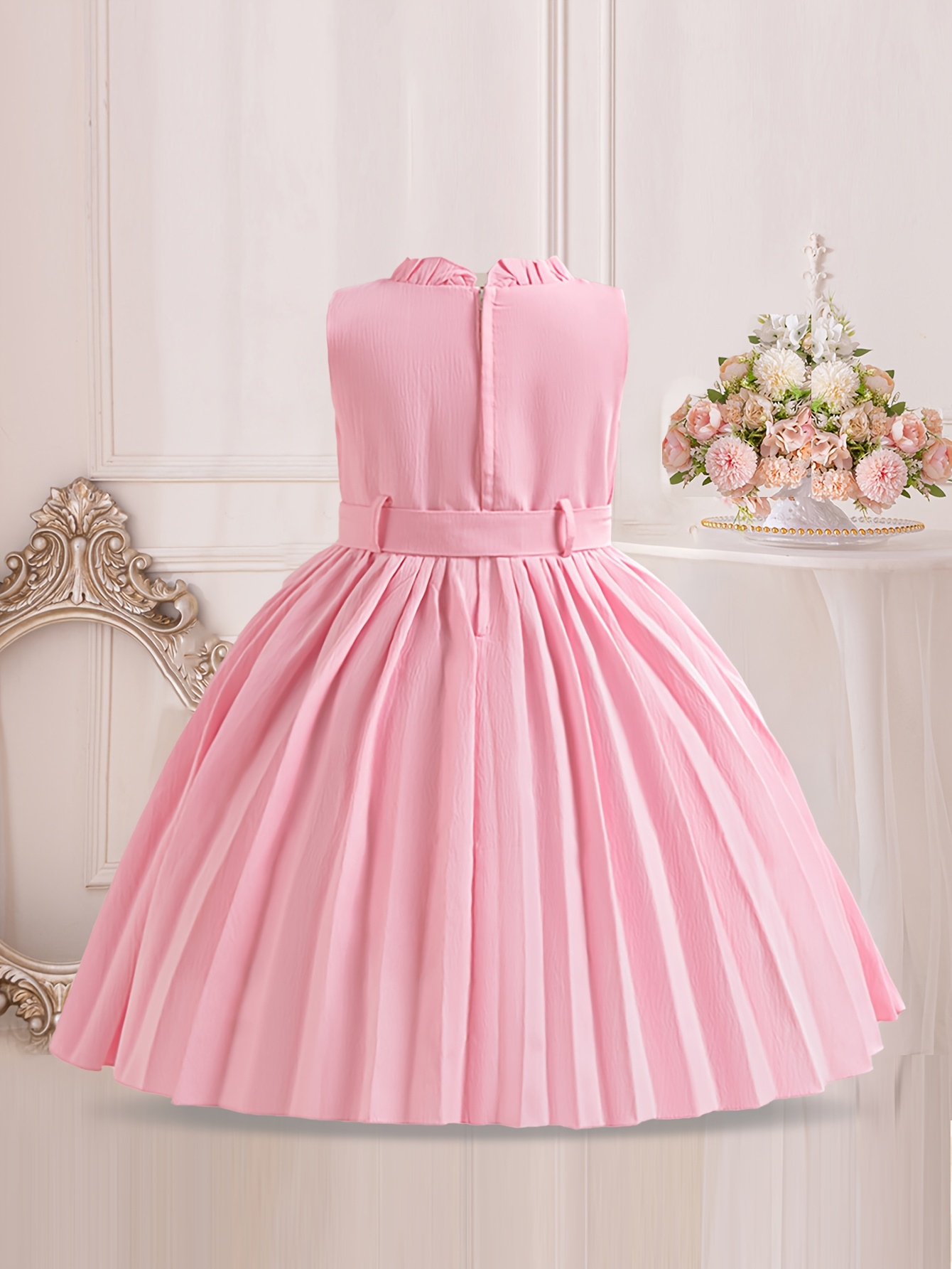 open lace back dress Pink Preppy Mini Dress