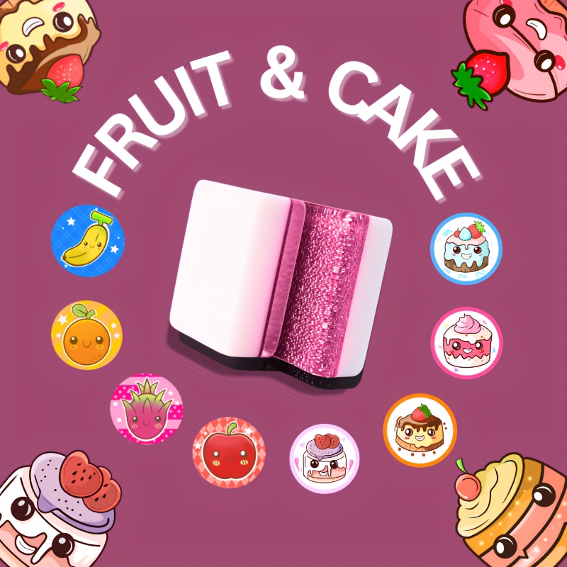 

65 Tiles 36mm Seaside Square Mahjong Set Fruit And Cake Pattern With Pink Waterproof Makeup Bag To Autumn Picnic, And Christmas Party Gifts