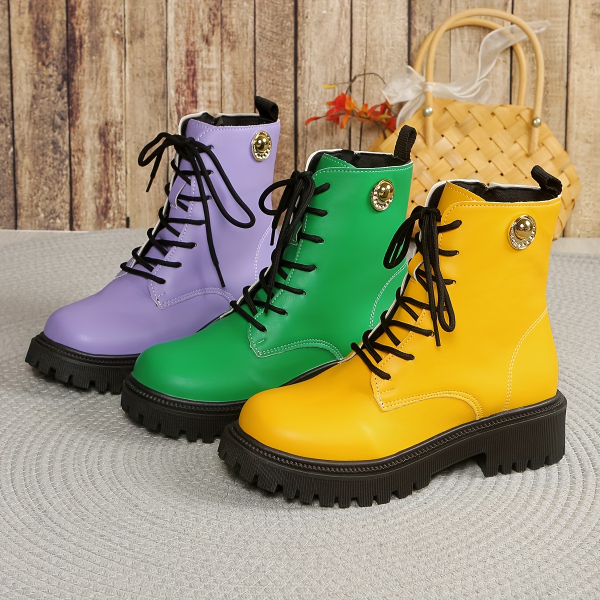 yellow boots sold on Temu United States