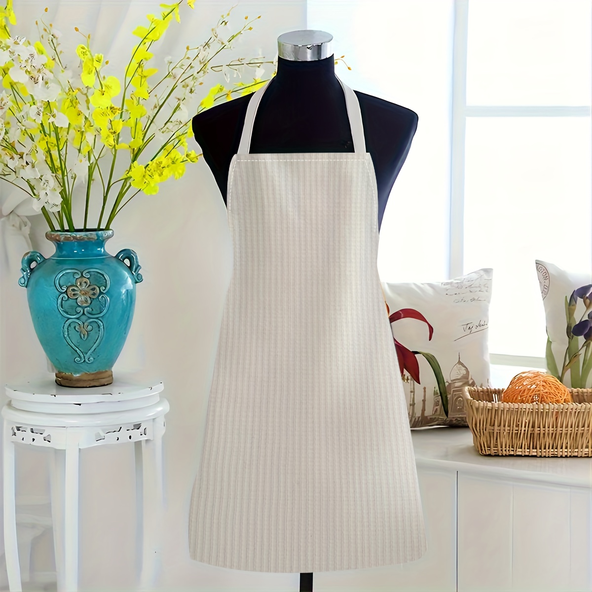 1 tablier cuisine manches à rayures verticales blanches - Temu France
