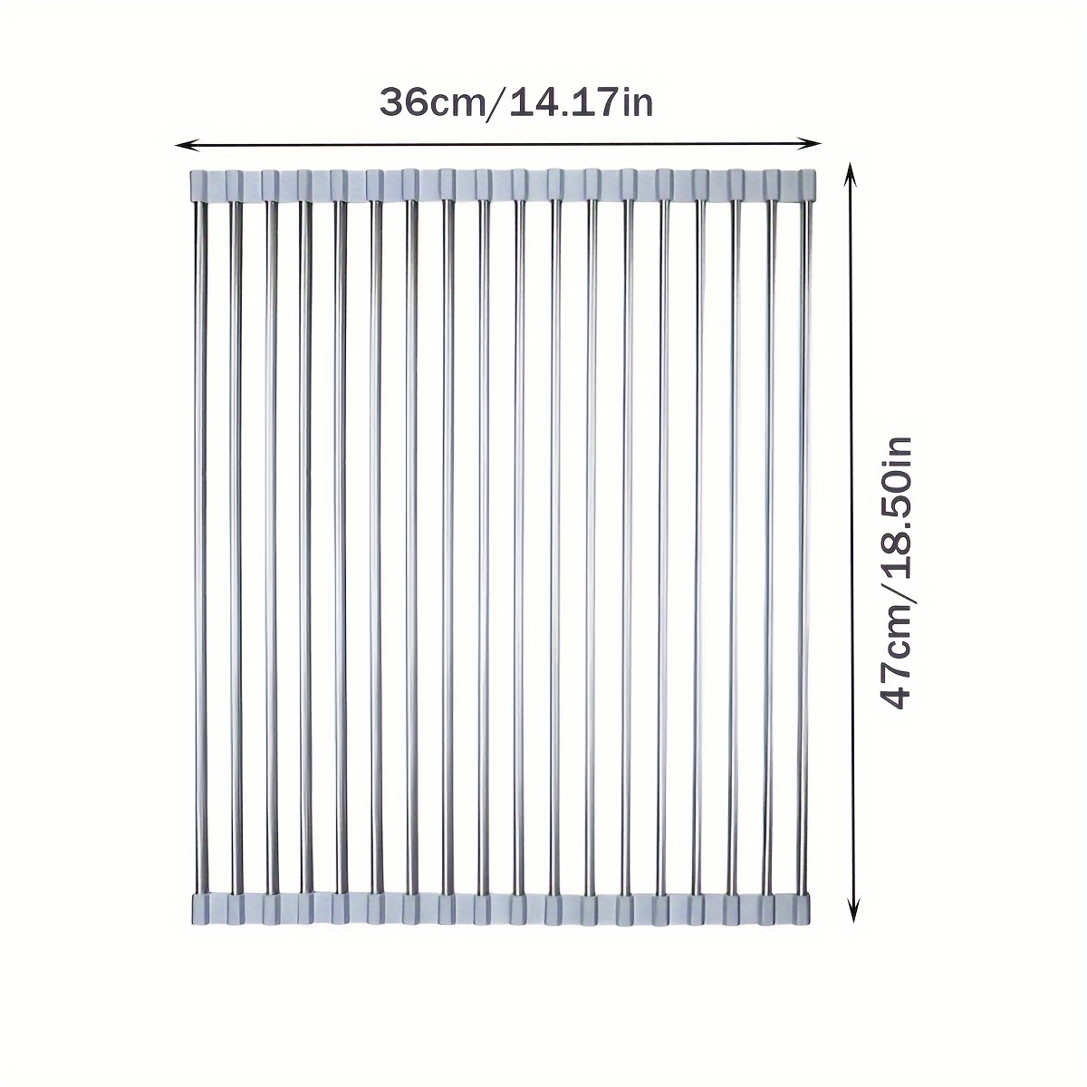 TEMU 1pc 47cm Extended Model 18/15 Pipe Stainless Steel Drainage Rack Foldable Sink Rack Pad Vegetable And Fruit Drainage Rack, Restaurant Table