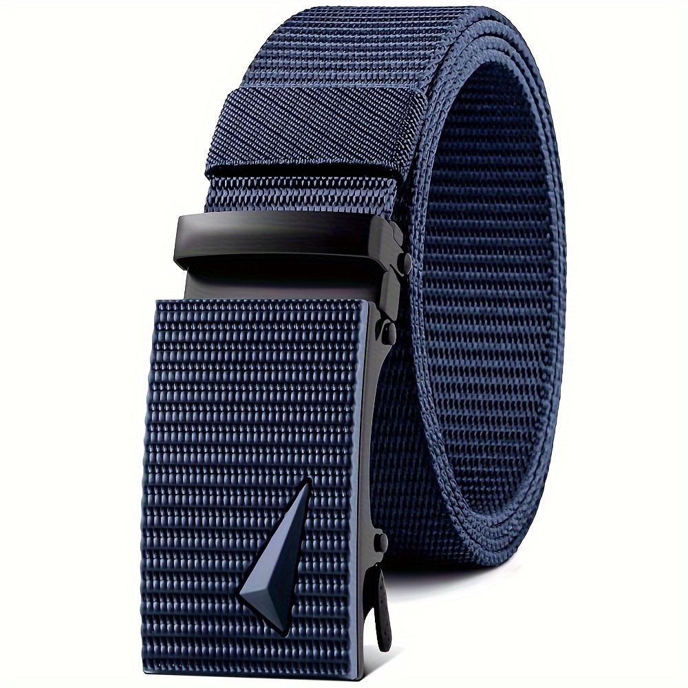 Men's Automatic Buckle Outdoor Canvas Belt Jeans Belt Elastic Sports Pants Belt Wear Simple Solid Color Belt Holiday Gift