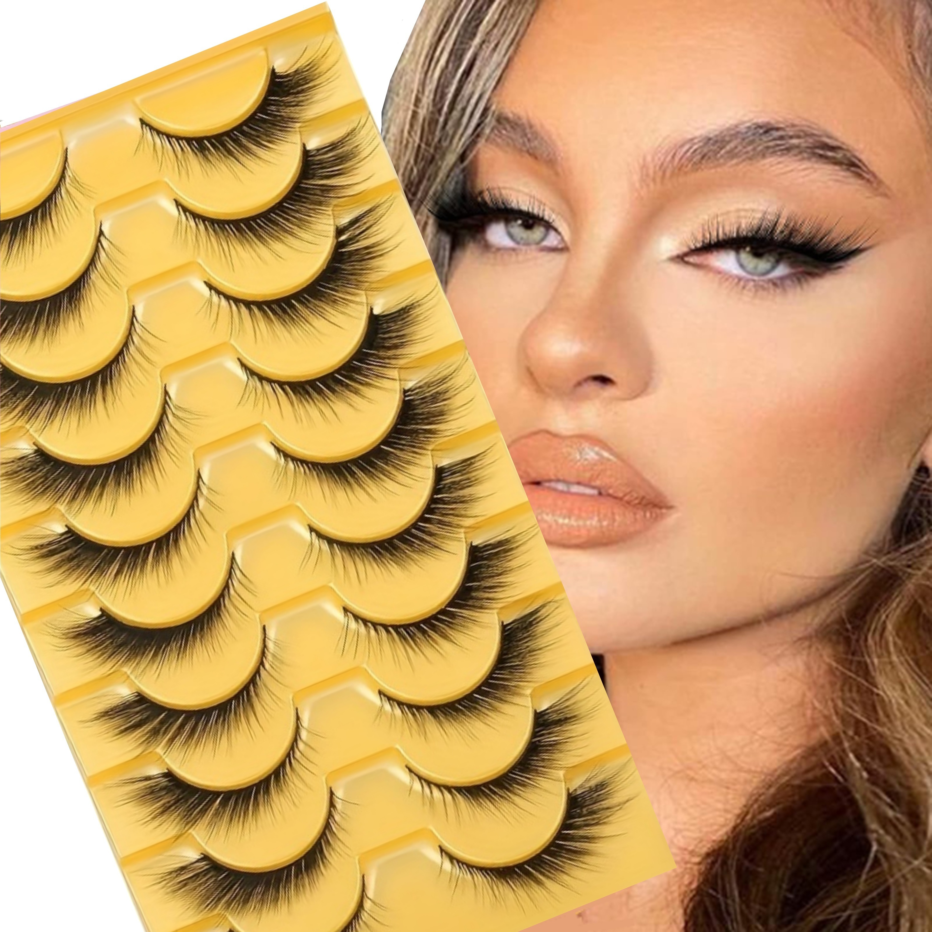 

10 Pairs/pack False Eyelashes, 6d Lashes, Cat , Volume 13-15mm, False Eyelashes