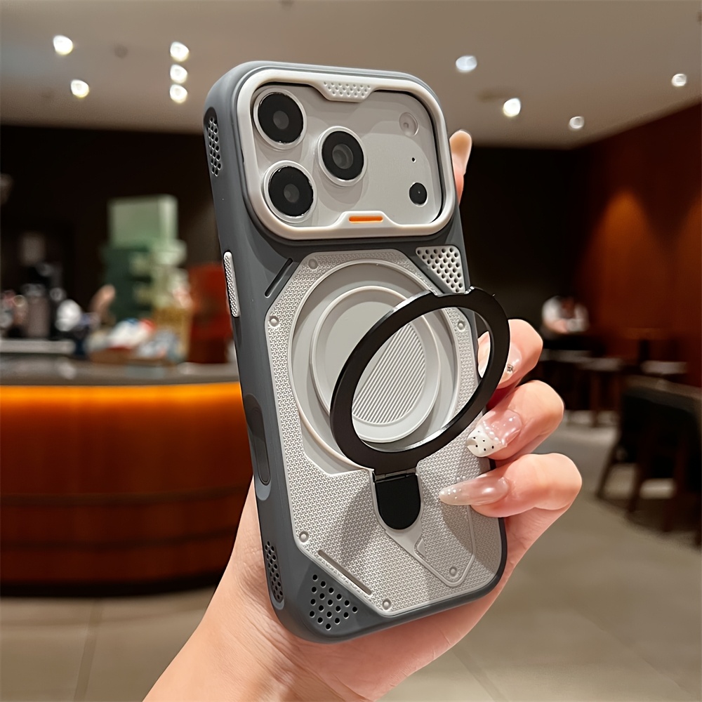 TEMU Phone Case - Metal Magnetic Ring Kickstand Protective Phone Case Compatible With Iphone 18 17 16 15 14 13 12 11 Pro Wireless Charge Hard Cover