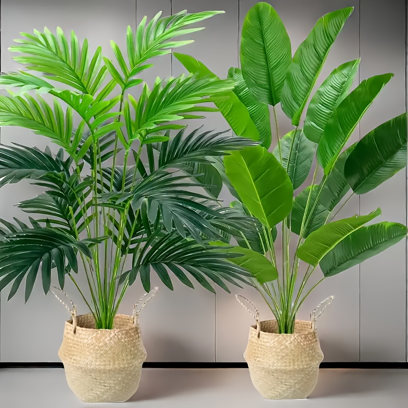 

2pcs Artificial Palm Plant - Ideal For Spring / Summer Home Decor, Living Room, Office - No Flowerpots