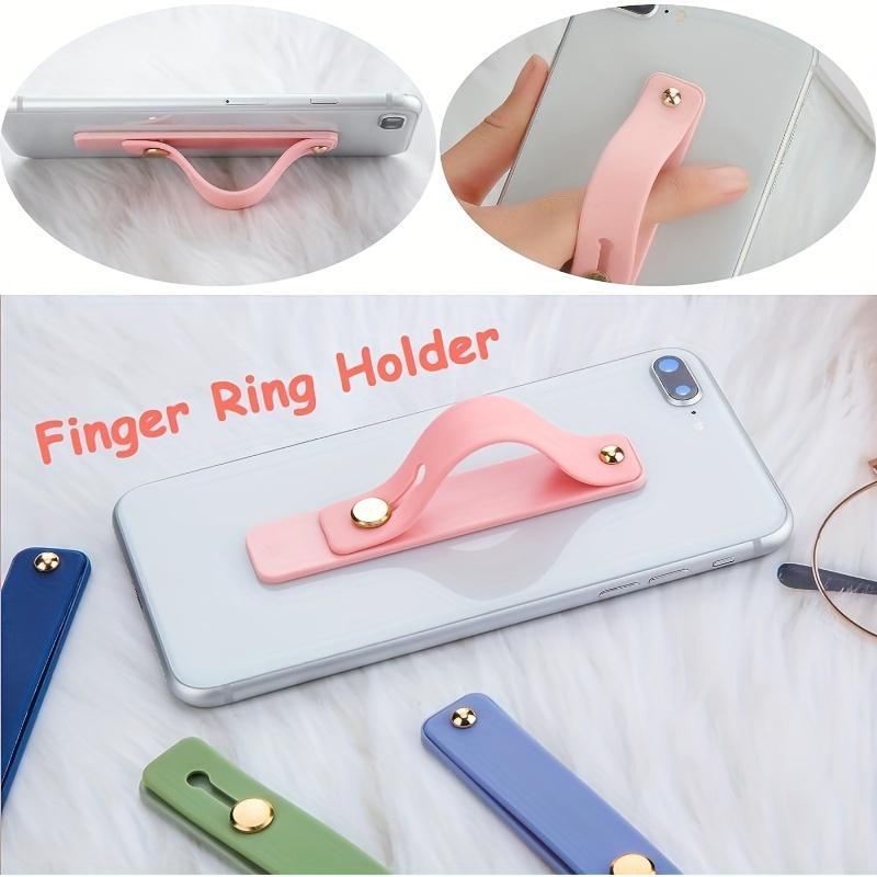 

3 Pieces Silicone Telescopic Phone Grip Holder Stand With Finger Strap For Smartphones - Soft Colors