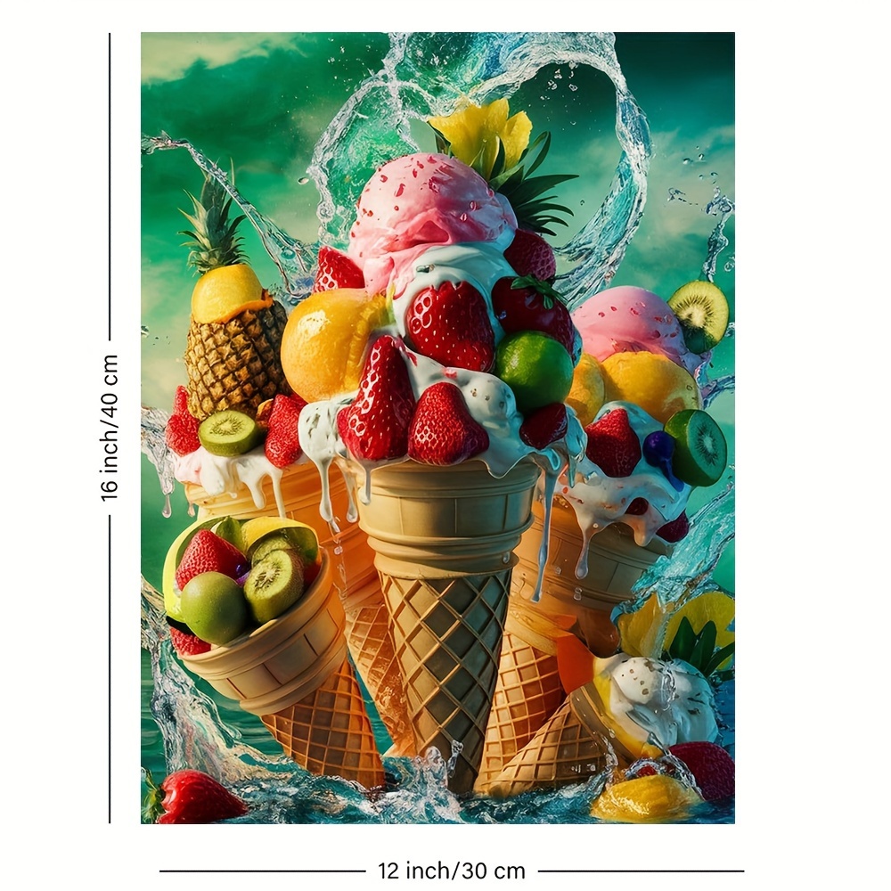 2d 1pc ice cream food series canvas painting - Temu Oman