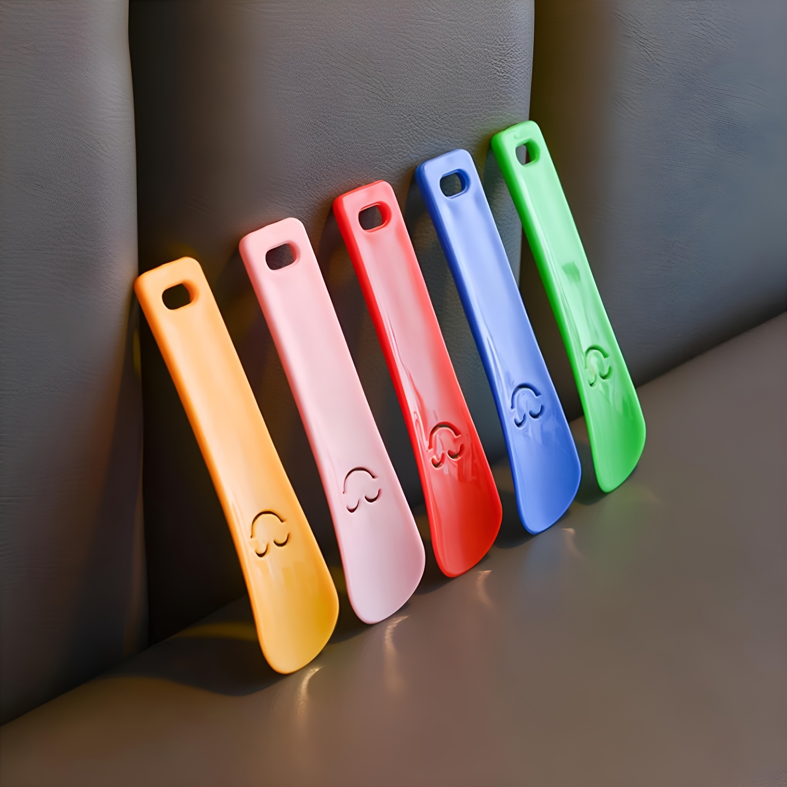 joyful Face Portable Shoehorn - Durable Plastic, Easy-to-Use for Boots & Sneakers, Hand Washable