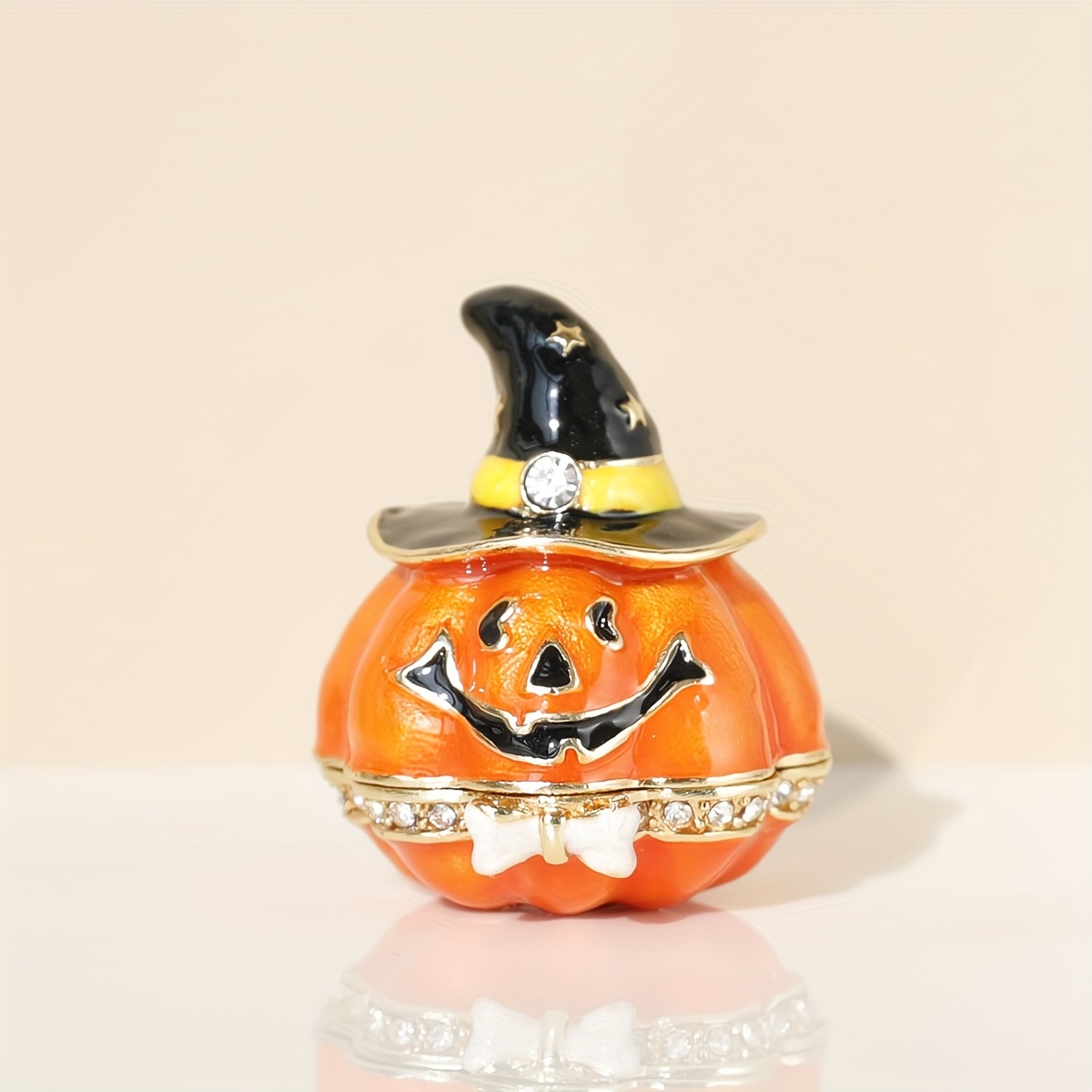 

Trinket Boxes Hinged Enamel Hand- Figurine Craft Ornaments Unique Gift For Fall Halloween Decor