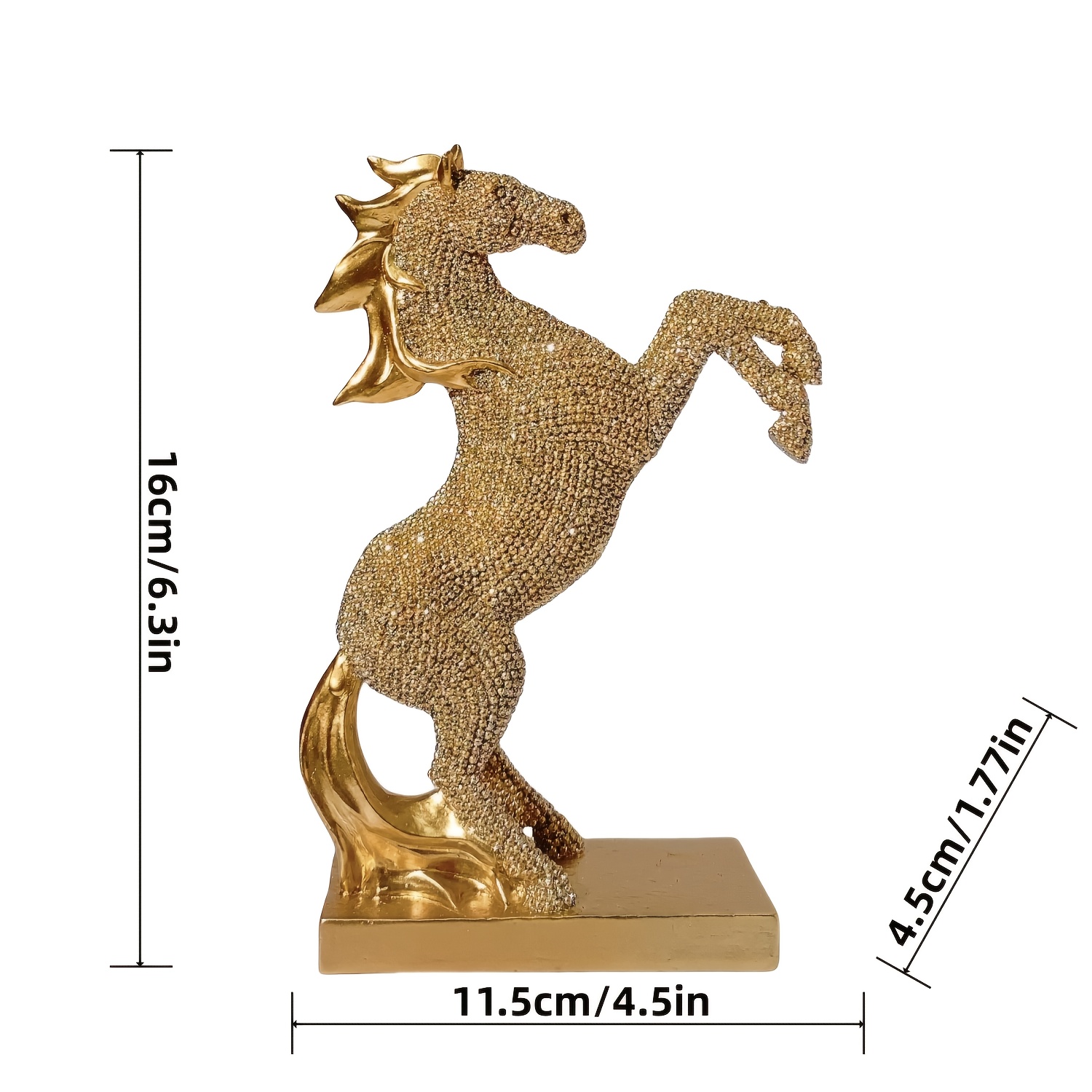 Image of Elegant Rearing Horse Ornament - Resin Sculpture, Ideal For Home And Desk Decor, For And , Perfect For Grand Opening Or Housewarming