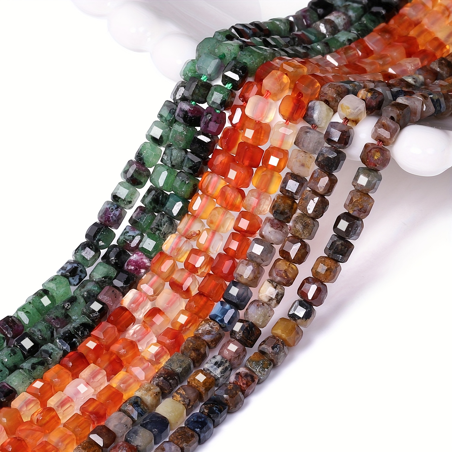Natural Pietersite Epidote Red Square Stone Beads for Jewelry Making