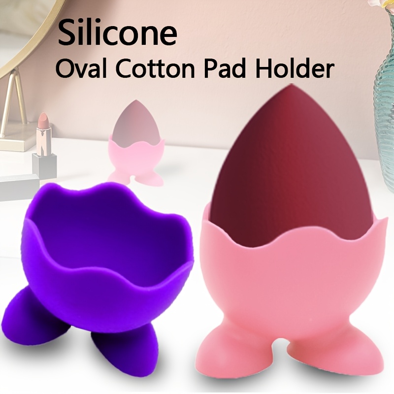 

Silicone Oval Pad Holder, Egg-shaped Makeup Sponge Display Stand, Formaldehyde-free, Lightweight, Unfinished , With No Installation For Makeup Sponge Storage