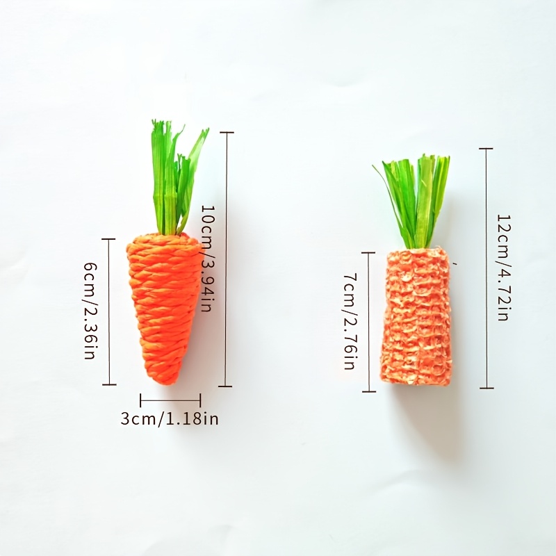 8pcs Hand-Woven Paper Carrot and Corn Cob Molar Toy for Small Pets