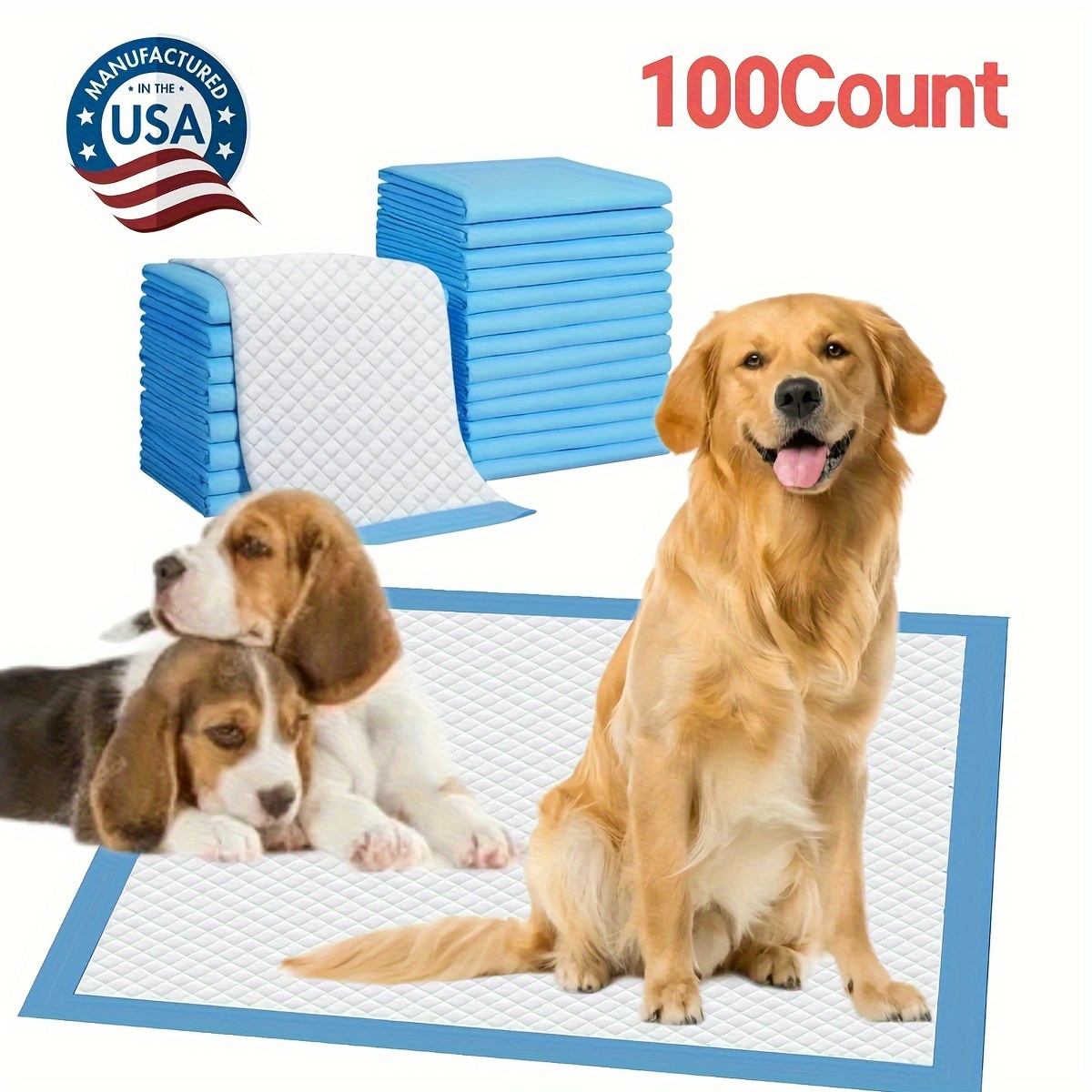 

100ct Puppy Pee Pads For Dogs 56*56cm, Puppy Potty Training Pet Pads, Leak-proof & Dog Pee Pads, Thicken Disposable Potty Pads Puppy Training Pads For Cats, Dogs, Doggie, Rabbits