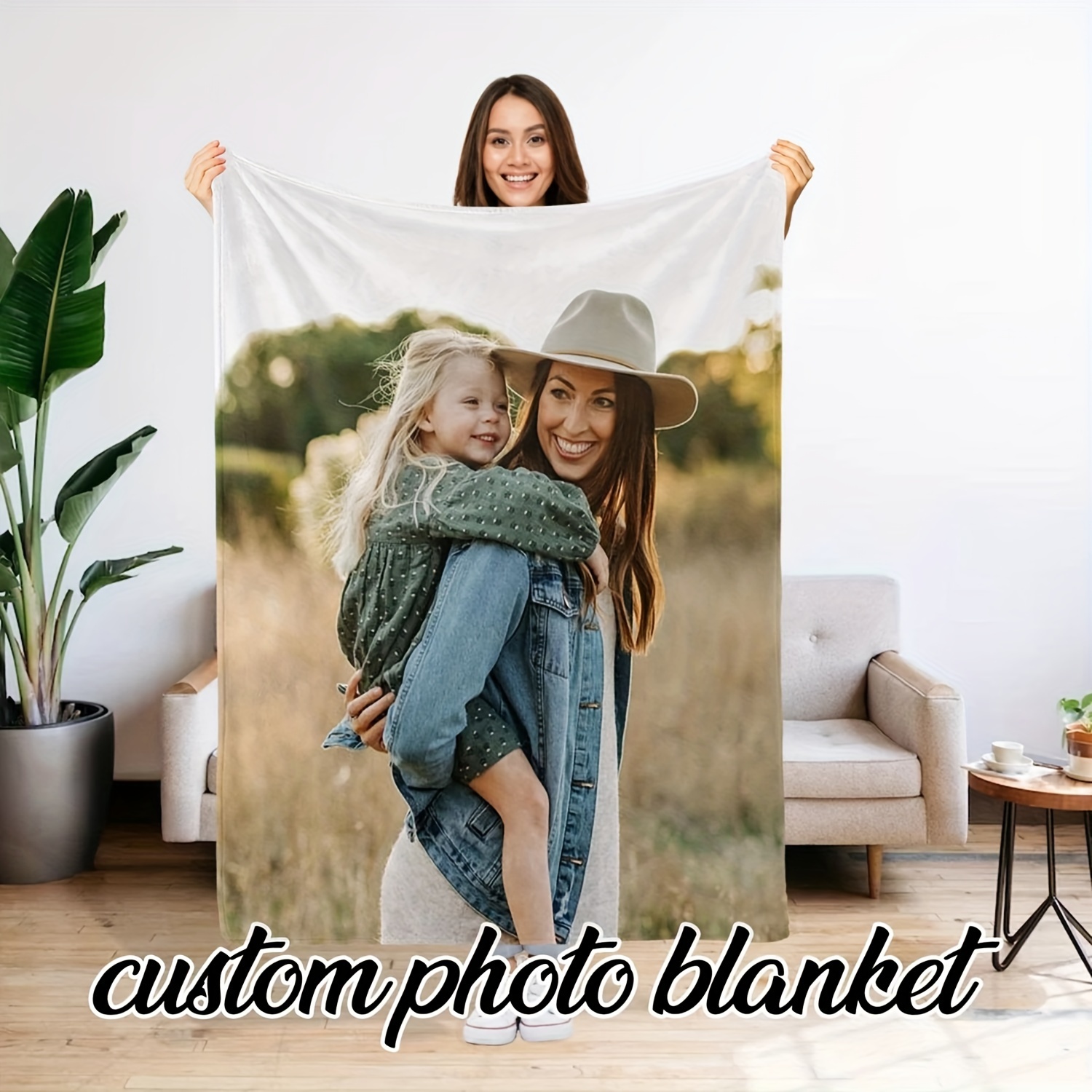 

1pc Custom Photo Blanket For Couples, Personalized Blanket, Flannel Picture Blanket, Gift For Husband/wife/girlfriend/boyfriend, Birthday Lover Gift Blanket Soft Custom Flannel Sofa Blanket