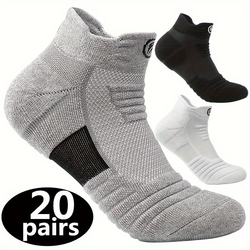 

20pairs Unisex Athletic Socks - Cushioned, Non-slip, Sweat-wicking, Odor-resistant, Breathable For All