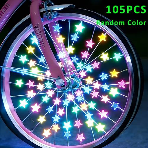 105pcs random in the dark spoke beads suitable for night riding wheel decoration holiday gifts for cyclists