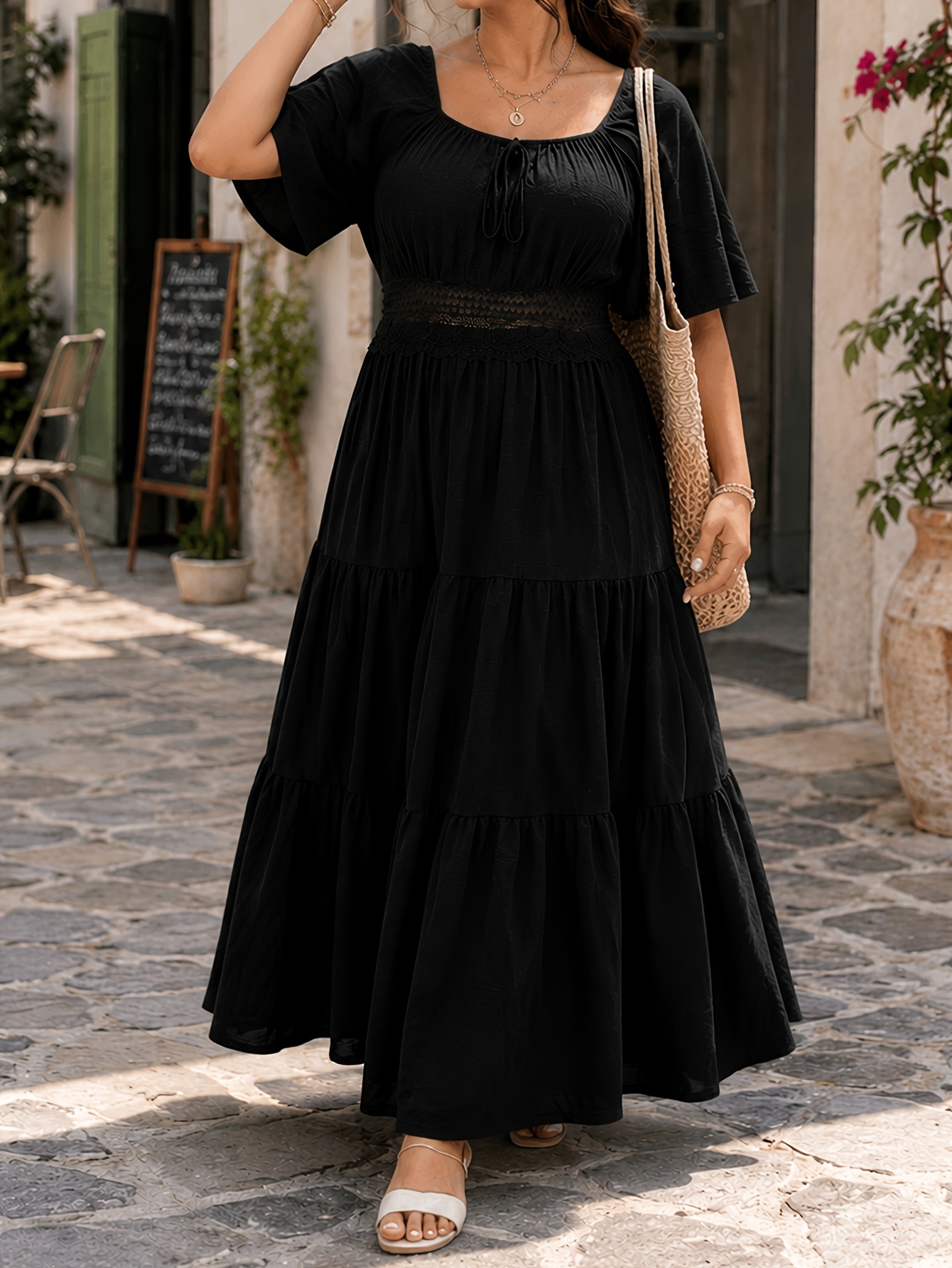 black plus size boho dress sold on Temu United States Color:forest green this dress is plenty demoted Stella McCartney Deconstructed Organic