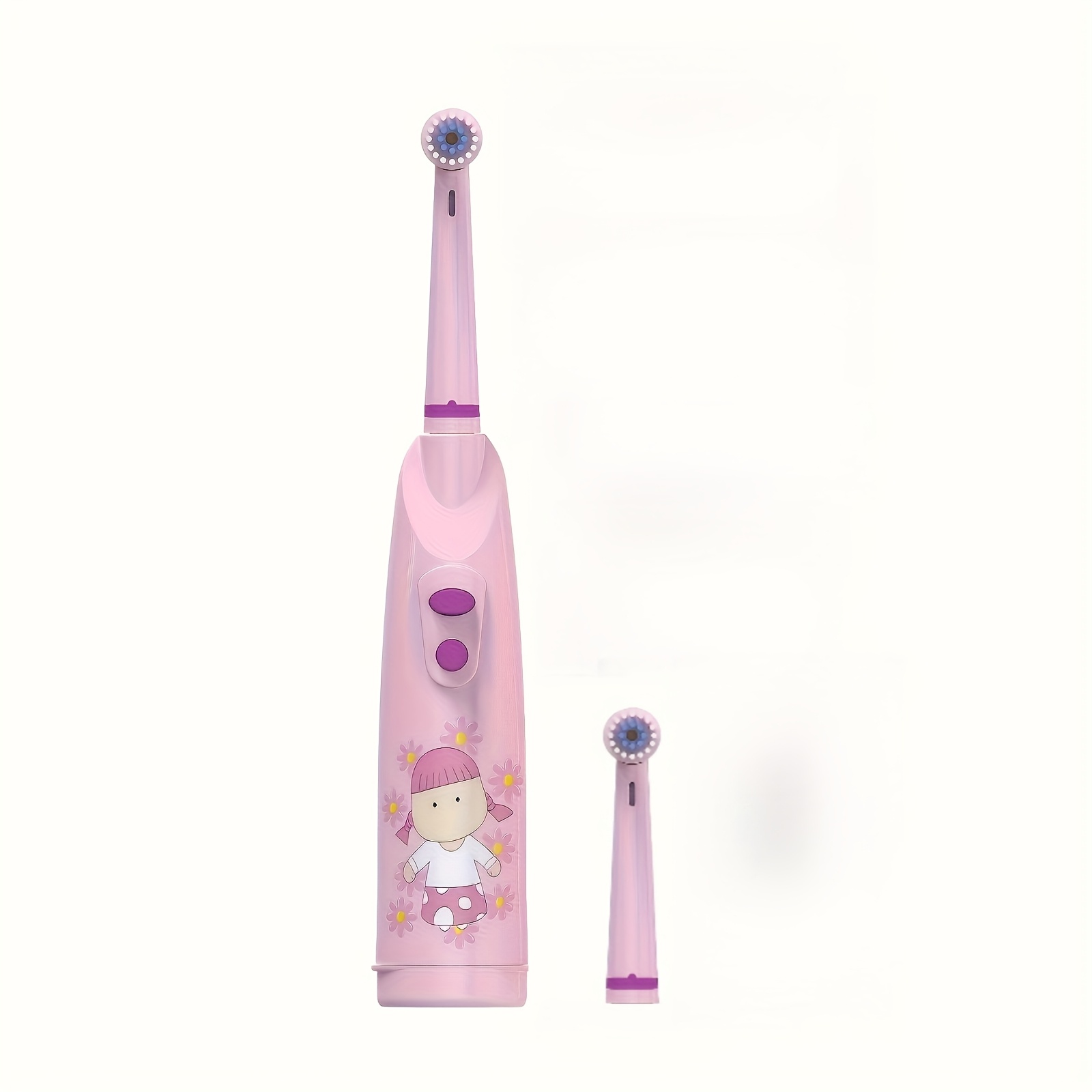 Electric Battery Toothbrush, Round Head, Soft Nylon Bristles, Ages 3+, Pink, Operating Voltage ≤36v, No