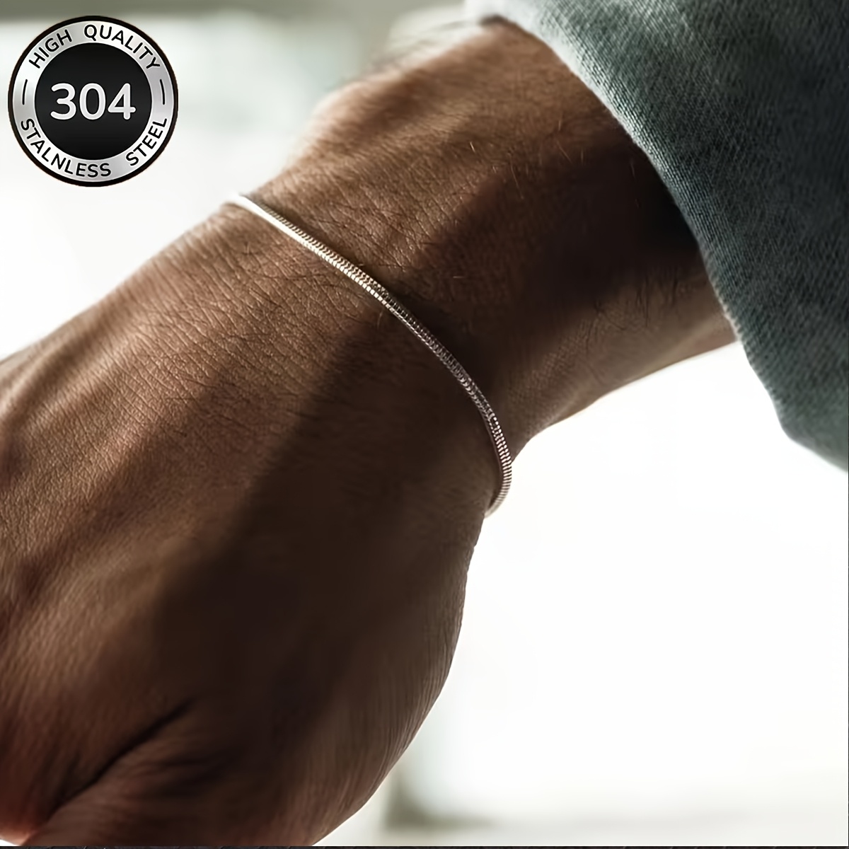 Men's Minimalist Snake Chain Stainless Steel Bracelet
