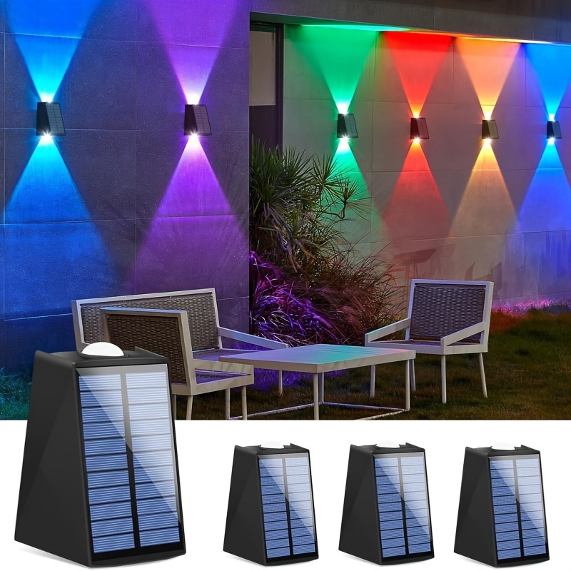 

4pcs Solar Outdoor Wall Lights Up And Down, Outdoor Lamp Solar Wall Sconces Lights, Solar Exterior Lights For House Garage Garden Yard Porch (multicolor)