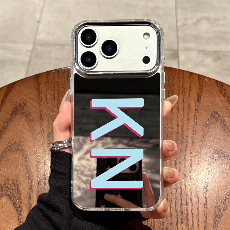 TEMU Phone Case: Personalized Initial Diy Custom Phone Case, Suitable For Iphone 17/16/15/14/13/12/11 Pro Max, Fashionable Electroplated With Large