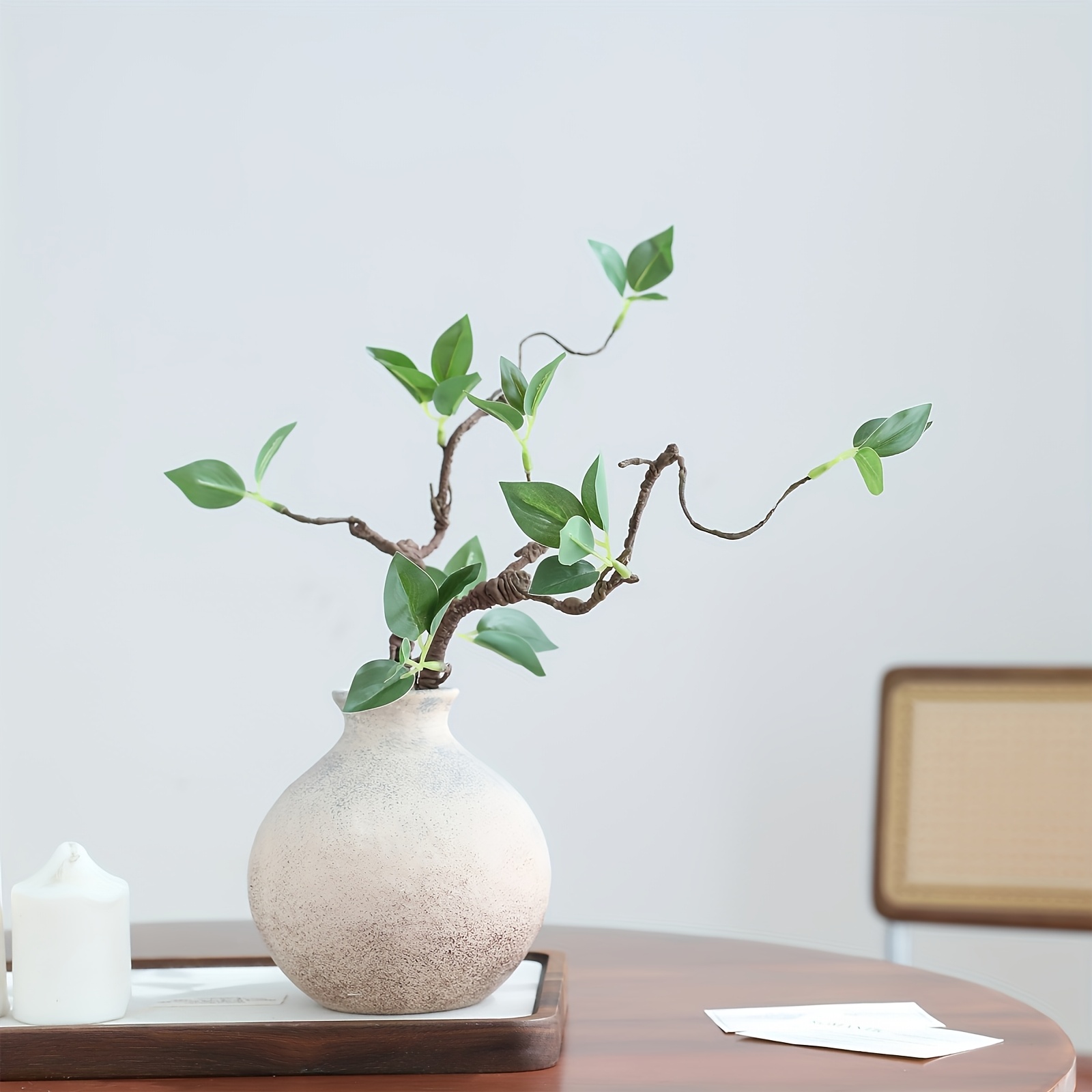 Image of 3pcs Artificial Branches With Buds And Leaves, 17.32 Inches Tall Realistic Dried Branch Decor, Fake Plastic Plants For Floral Arrangements, Room Tabletop Floral Office Decor Vase Filler