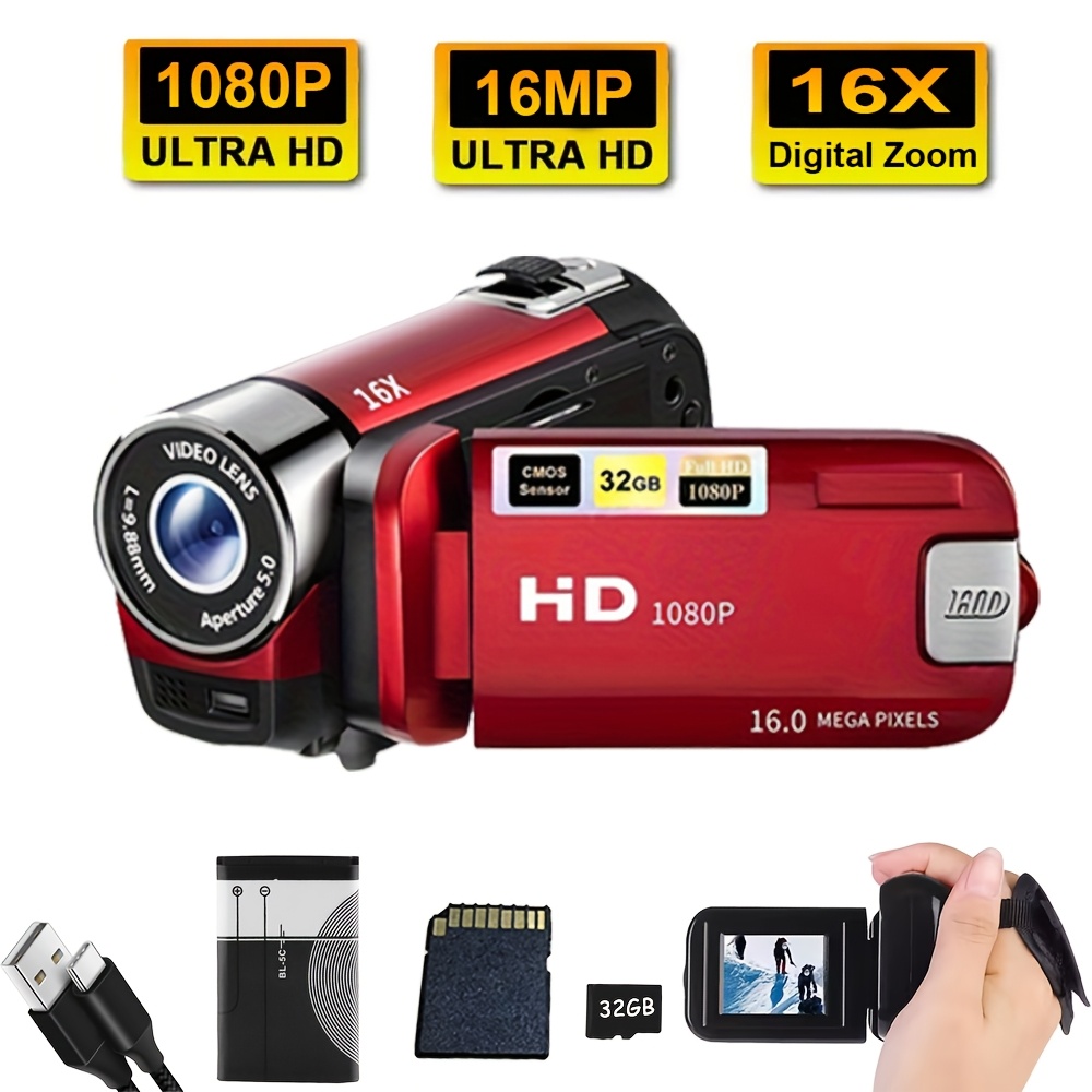 TEMU Latest 270° Led Flip Screen Digital Camera | Camera For Photography (cameras, Camaras Fotograficas): 16x Zoom, 1080p Full Hd, 2.7" Display, Hd .