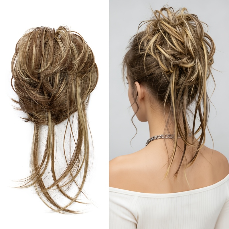 Synthetic Wig Hair Ring Lazy Long Beard Wig Ring Fluffy Female Headdress Disc Hair Meatball Hair Ring Ideal For Christmas & Halloween Gifts