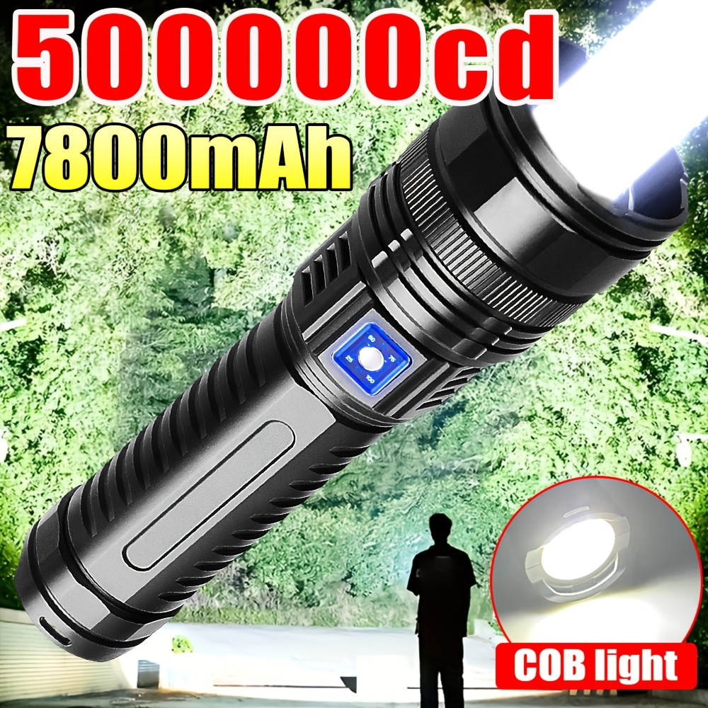 2026 newest most powerful flashlight   rechargeable flashlight portable most powerful flashlight multiple     flashlight built in high capacity battery with cob work light ip65 waterproof suitable for outdoors hunting