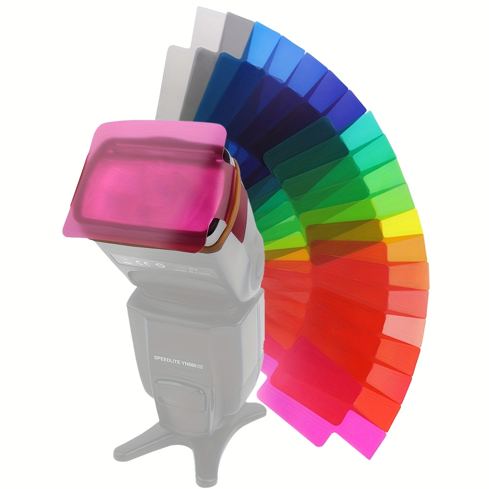 set da 20 filtri gel a colori flash, set di filtri colorati per set-top, carta colorata adatta per filtri gel fotografici per fotocamera Dettagli dell'articolo 0