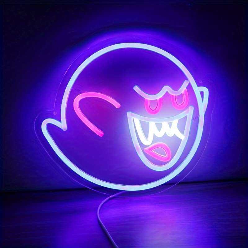 

Smile Faces Led Neon Sign - Usb Powered, Wall Decor For Bedroom Aesthetics & Party Lighting