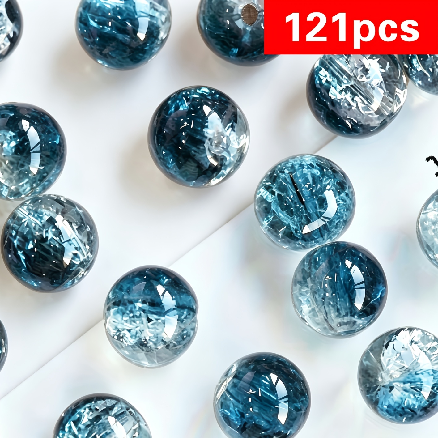 TEMU 121 pièces de perles en verre de 8 mm, adaptées pour les décorations de fêtes, les accessoires vestimentaires, la décoration intérieure, les