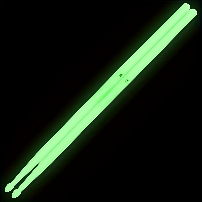 5A Batería Fluorescente - Cabeza de Batería con Color Neón y Luz en la Oscuridad con 5 Tamaños Vibrantes (Blanco, Rosa, Azul, Verde, Morado) para Jazz y Bateristas Principiantes - Accesorios de Batería de Alta Calidad No Eléctricos, Accesorios de Batería, Batería Vibrante, Diseño Luz en la Oscuridad