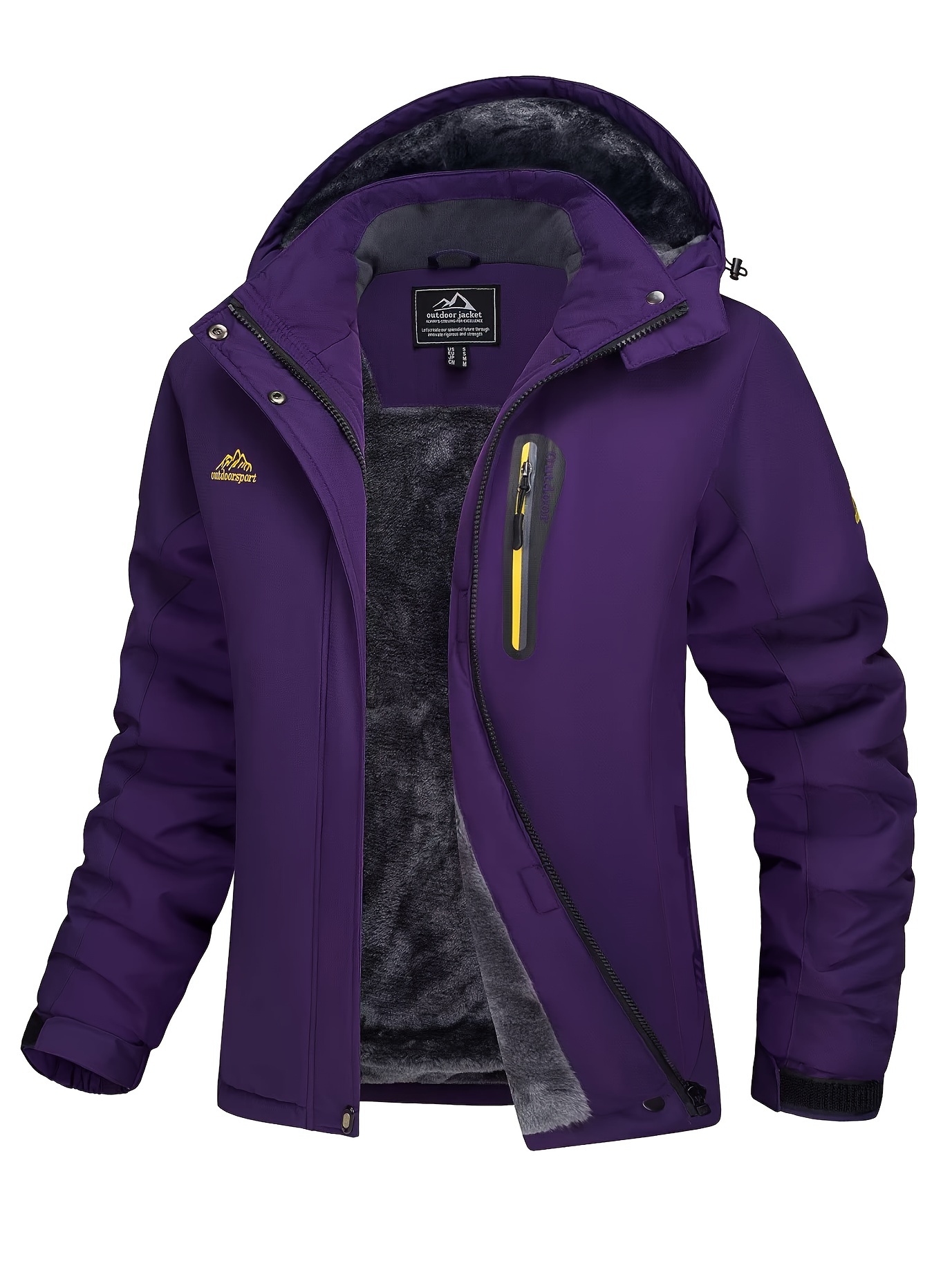 Women'S Ski Jackets High Quality Insulated Snow Jackets Windproof Fleece  Lined Winter Coats with Hood Pockets Warm Snowboarding Windbreaker Full  Zip