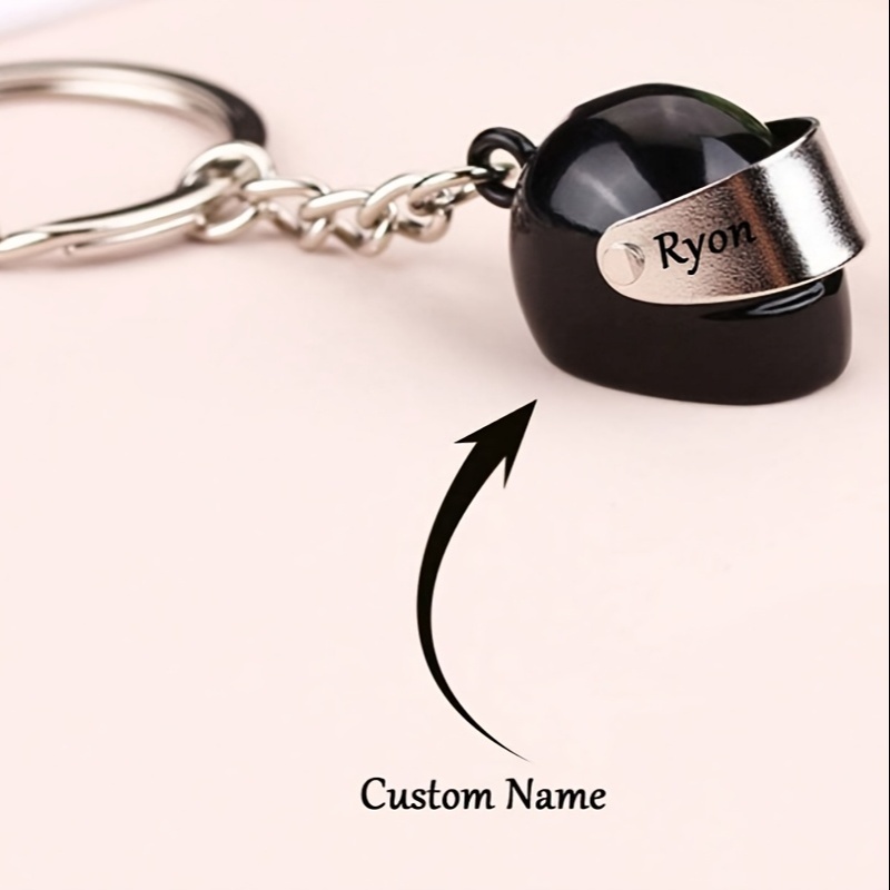 TEMU 1 Personalized Stainless Steel Motorcycle Keychain, Fashionable Shaped Keychain, Customized Engraved Name Letter Amulet Keychain, Providing