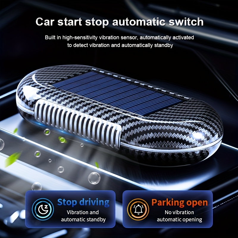 solar car with vibration detection compact solar power 15 day battery for fresh airflow no charging needed auto air freshener purifier lightweight purifier portable purifier highefficiency filter durable construction airflow enhancer Product details 7