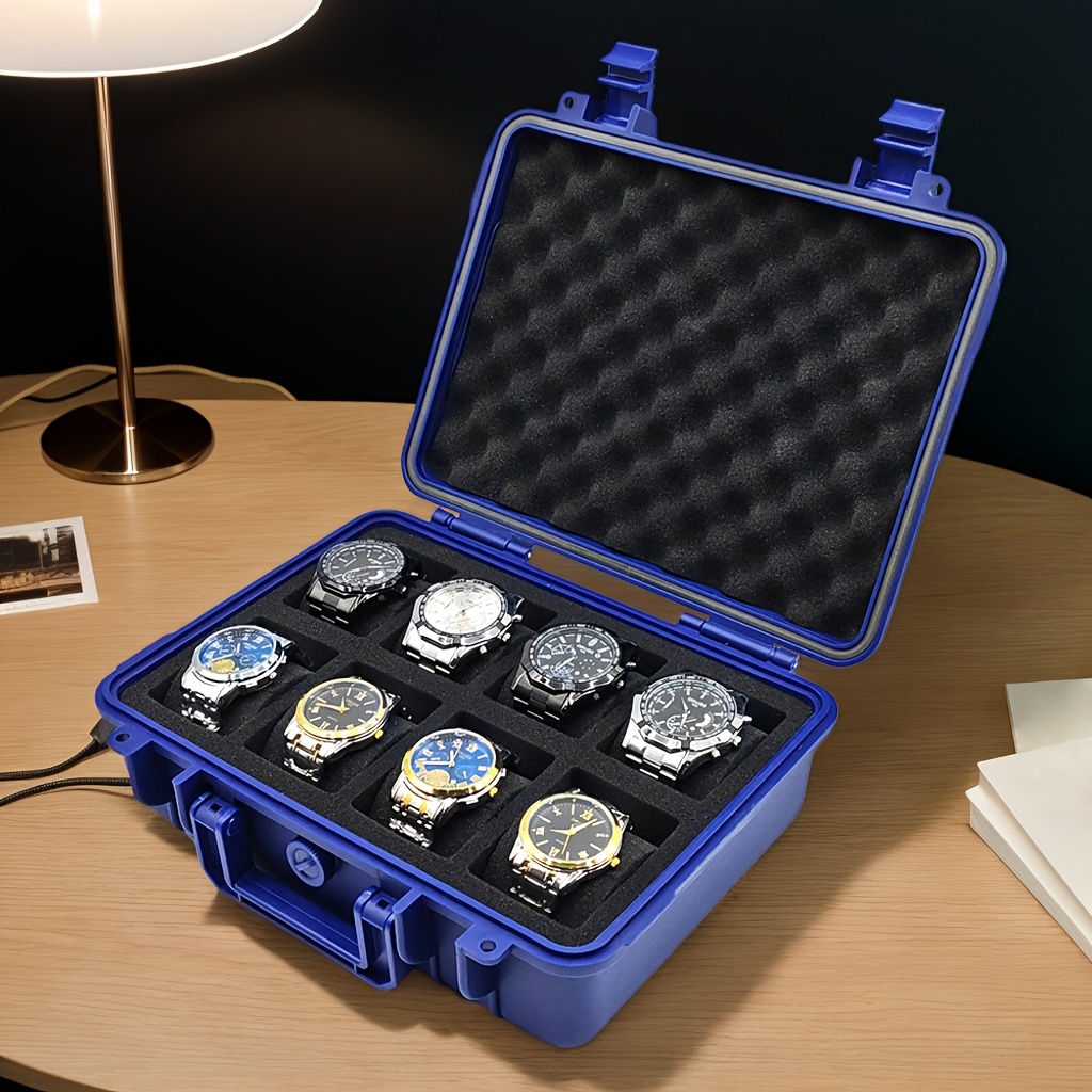premium watch and jewelry storage case protective box multifunctional wristwatch jewelry organizer suitcase durable hard shell design shockproof and dustproof suitable for store display home storage business travel Product details 7