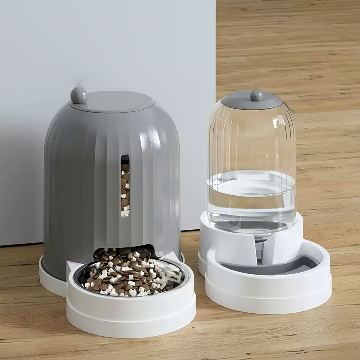 

de Distributeur de Nourriture et d'Eau de Grande de - 2.7L/1.6L, Alimentation par , Batterie, Plastique Chiens et Chats