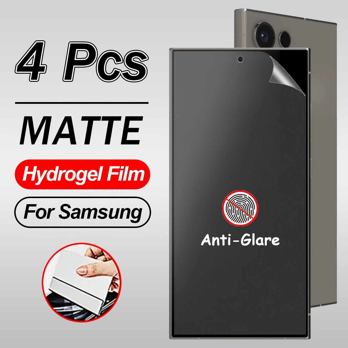 E-shop 4er-Set -Fingerabdruck matte Hydrogel-Folie für for Samsung Galaxy S26 S25 S24 S23 Ultra S22 S21 S20 FE Note 20 Plus, blendfreie transparente
