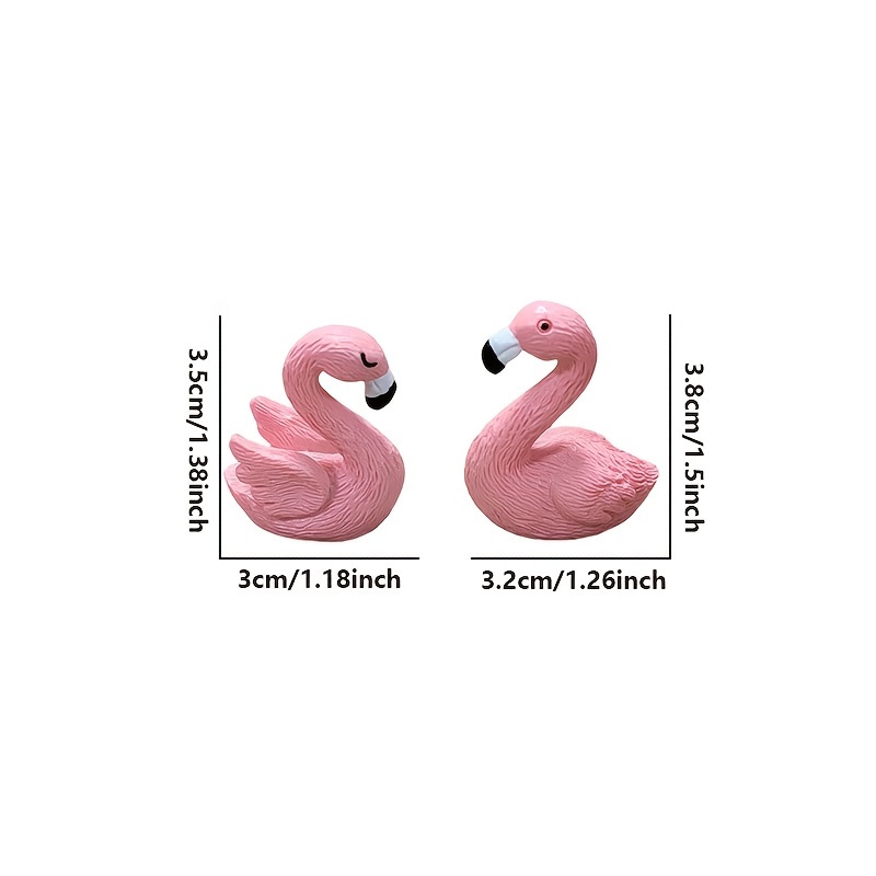100 Mini Flamants Roses Résine Phosphorescente - Déco Jardin, Aquarium, Gâteaux, DIY, Brillent Dans Le Noir
