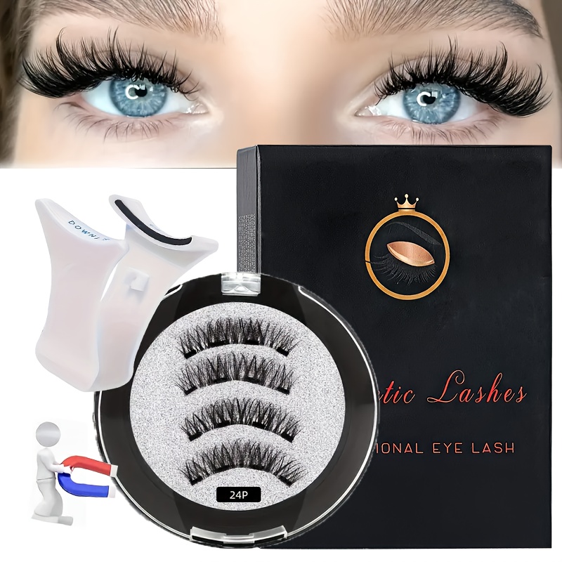 

Easy-to-apply Magnetic False Eyelashes Kit With Applicator - , Volumizing & Reusable, C- 6-9mm Lengths