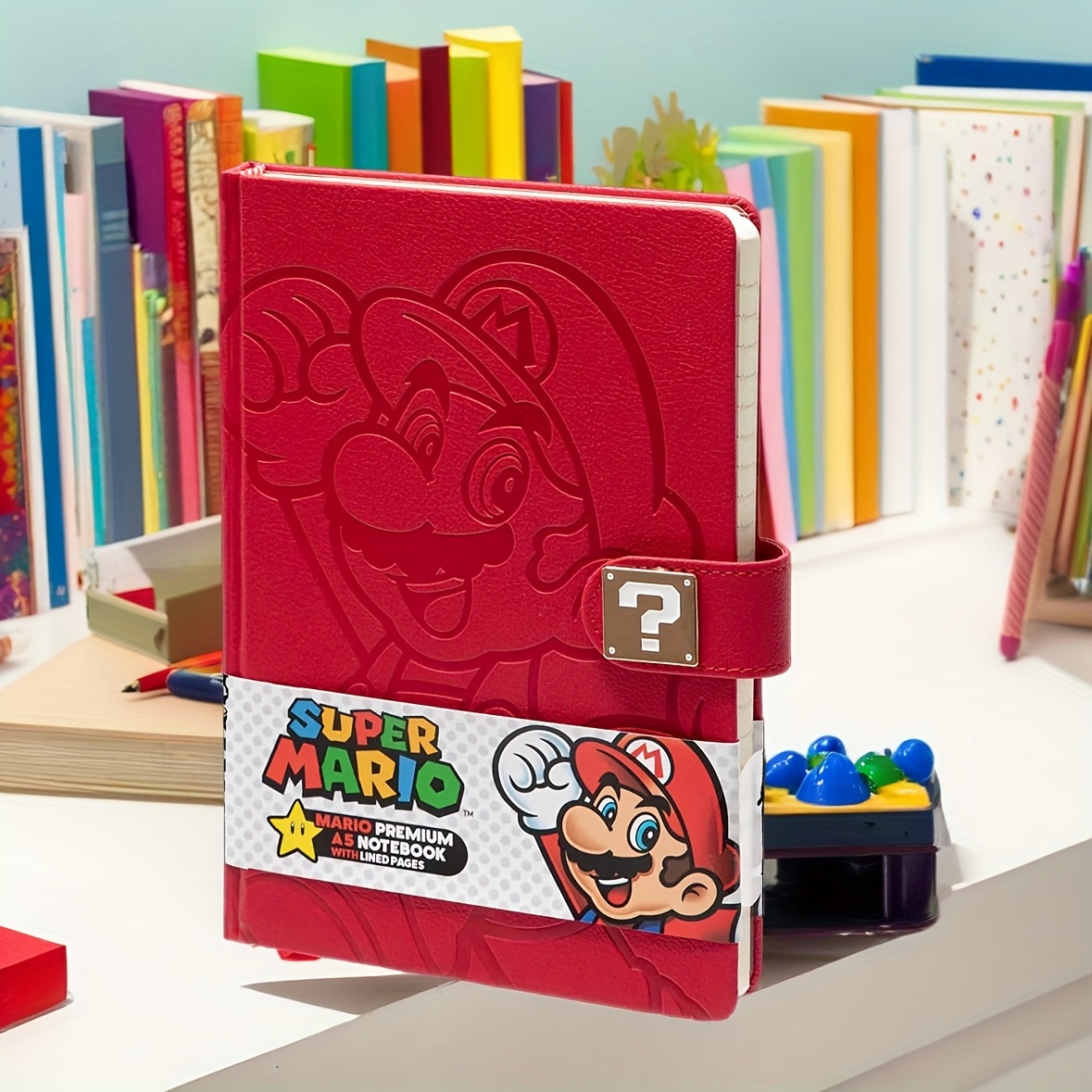 

Ensemble de fournitures créatif rouge SUPER MARIO, , cahier, cadeau idéal d'anniversaire et