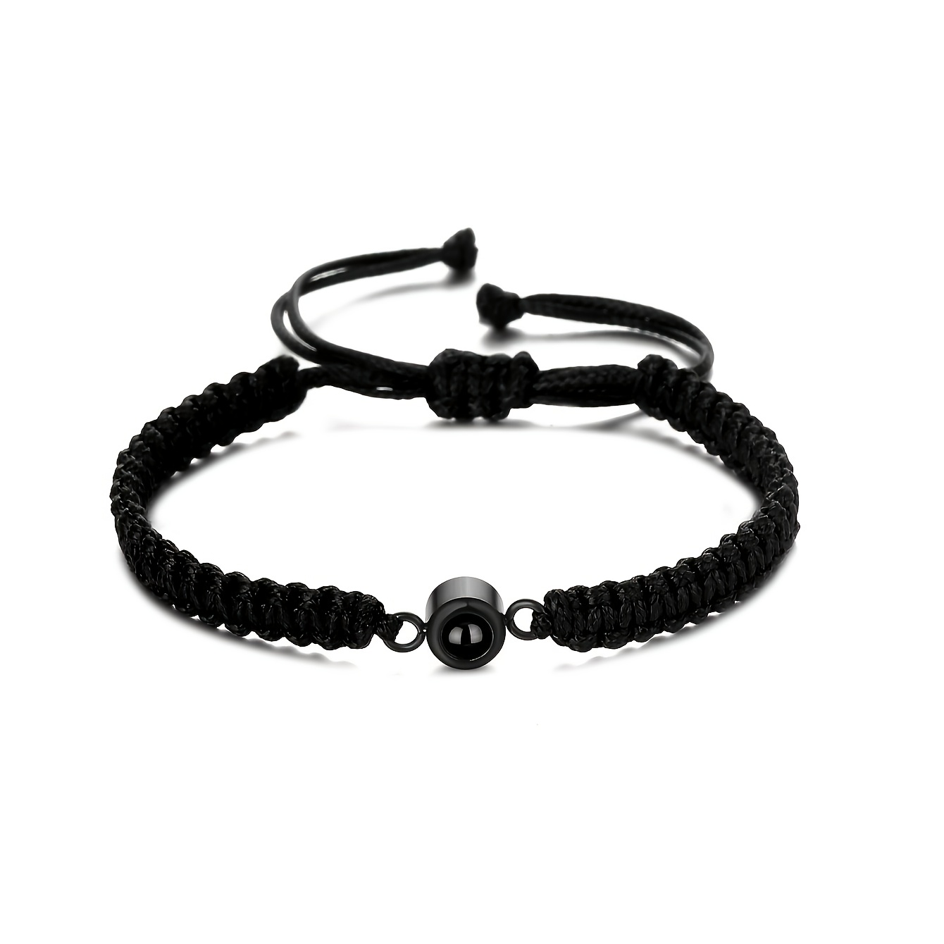 E-shop Personalisiertes Projektions-Armband für Paare, rundes Foto-Armband aus 304L Edelstahl, personalisiertes farbenfrohes gewebtes