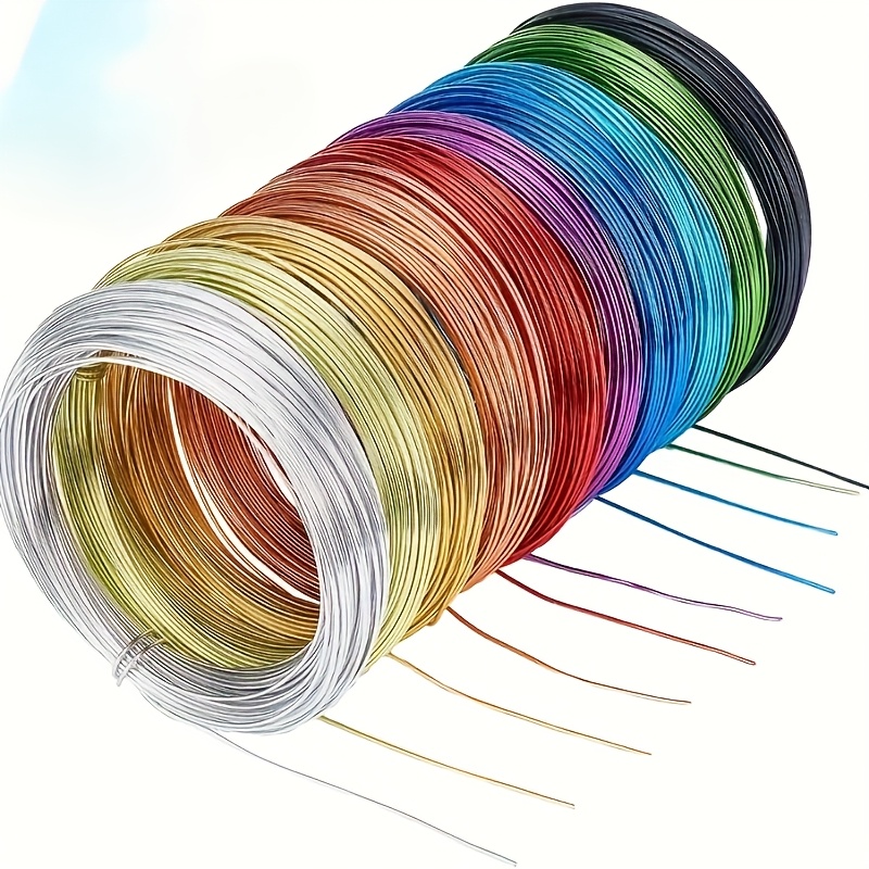 

10 Rouleaux de Fil Métallique Anodisé Coloré en Aluminium, Fil Métallique Flexible de 1/2mm pour la Fabrication de Bijoux DIY, Perles de Bijoux Florales