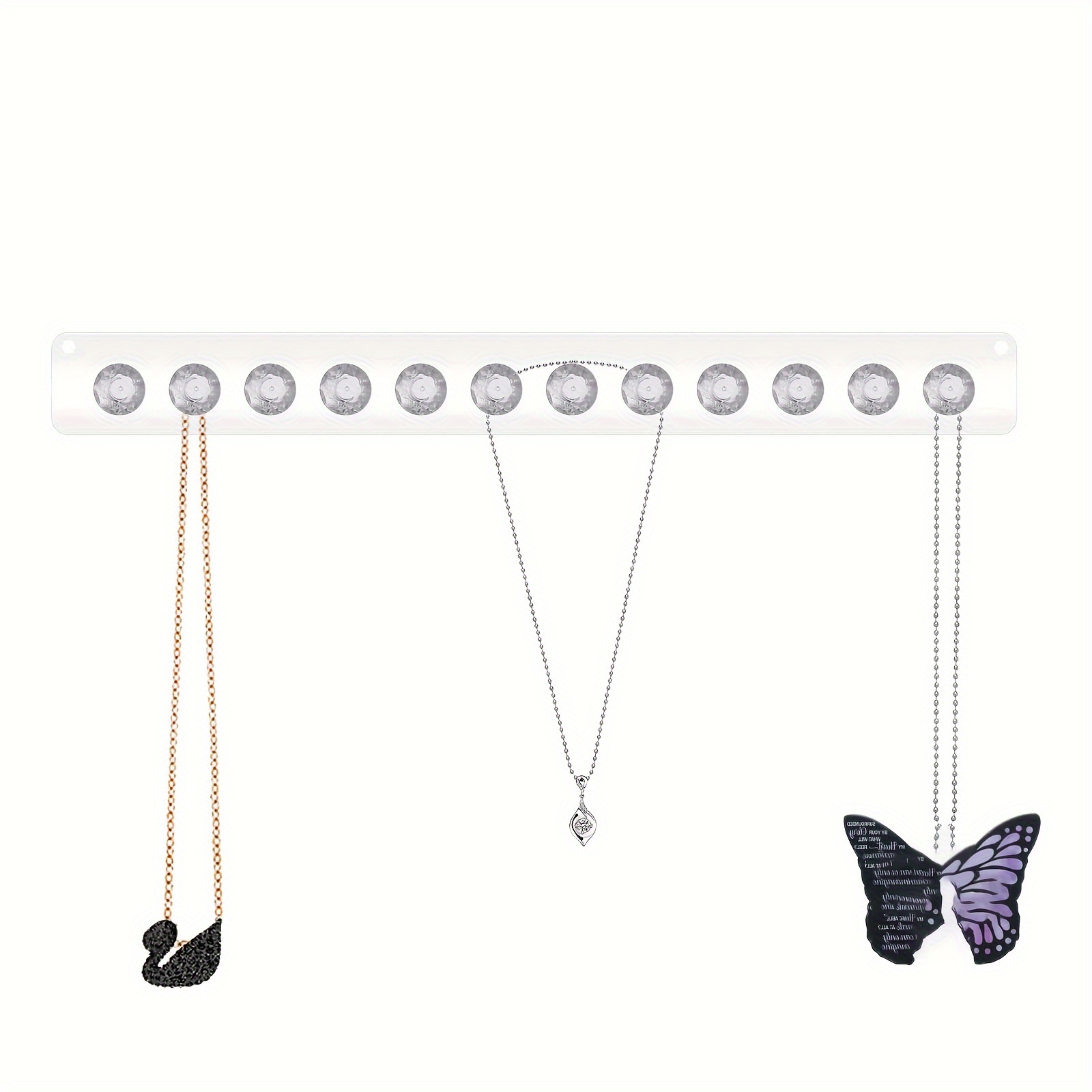 

1pc Necklace Hanger, Acrylic Necklace Organizer, Wall-mounted Necklace Holder, Jewelry Hooks For Necklaces, Bracelets, Chains